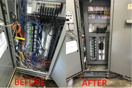 equipment cabinet before and after
