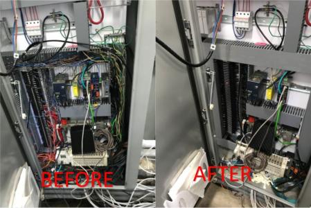 equipment cabinet before and after