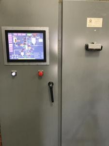 equipment cabinet exterior with display screen